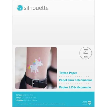 Karnevalový doplněk Silhouette BÍLÝ TETOVACÍ potisknutelný materiál