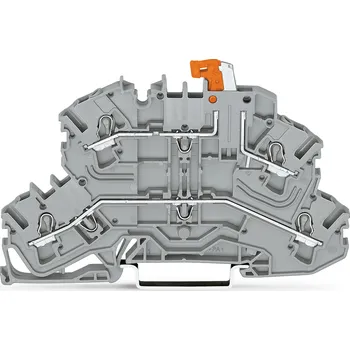 WAGO Svorka 2002-2671 dvoupatrová rozpojovací s&nbsp;výklopným rozpojovacím nožem, šedá 2002-2671