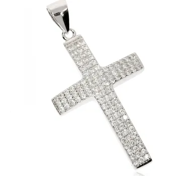Přívěsek Zlatnictví Helios Stříbrný křížek posázený zirkony B50206