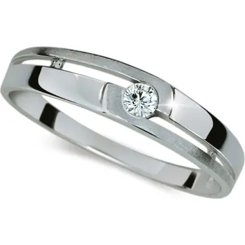 Prsten Dámský prsten bílé zlato 585/1000 přírodní diamant 0.070 ct G/SI DF1793 velikost 60