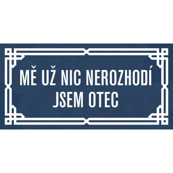 Samolepící etiketa Cedule/tabule na přání s vlastním textem - modrý podklad (050)