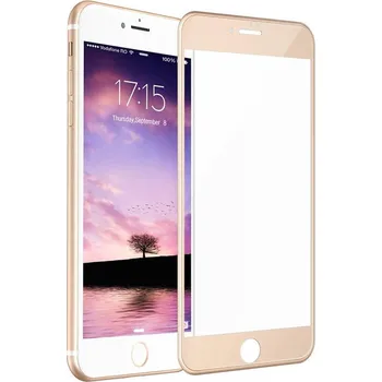 3x 3D ochranné tvrzené sklo s rámečkem pro Apple iPhone 6 Plus/6S Plus - zlaté - 2+1 zdarma