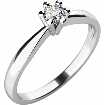 Prsten Dámský prsten bílé zlato 585/1000 přírodní diamant 0.110 ct G/SI 10756D velikost 59