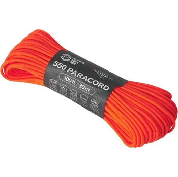 Lano Para lano Atwoood Rope MFG 550 Paracord 30 m - oranžové svítící