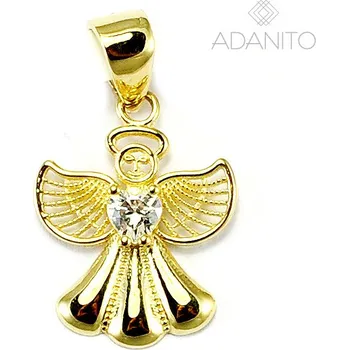 Přívěsek Zlatý přívěsek anděl se zirkonem