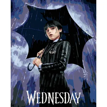 Diamondi Diamantové malování - WEDNESDAY ADDAMS NA PLAKÁTĚ Rozměr: 40x50 cm, Rámování: bez rámu a bez vypnutí plátna