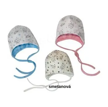 Kojenecká čepice kojenecká zavazovací čepička Baby service sovičky neutrální velikost 40