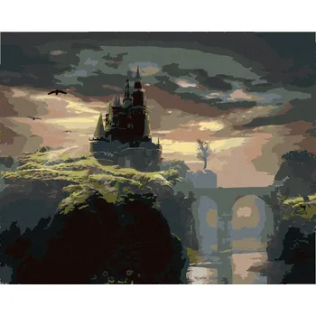 Diamondi Diamantové malování - HRAD NA KOPCI Rozměr: 40x50 cm, Rámování: bez rámu a bez vypnutí plátna