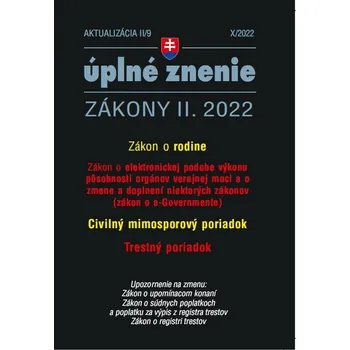 Kniha Aktualizácia II/9 2022 – e-Government a Civilný mimosporový poriadok