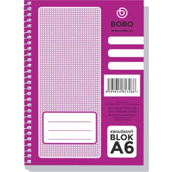 Kroužkový blok A6 - boční vazba - linkovaný - 13286