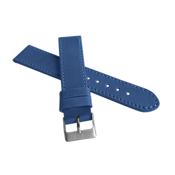 Řemínek na hodinky Modrý prošitý řemínek LAVVU SPORT z luxusní kůže Top Grain - LSAUL20 (řemínek, pásek na hodinky LSAUL20)