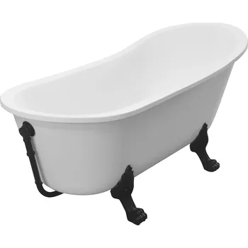 Besco Akrylátová volně stojící vana Olaya 160x68 s přepadem Typ a barva výpustě: bez odpadového sifonu, Barva podpěrných nožek: Černá mat