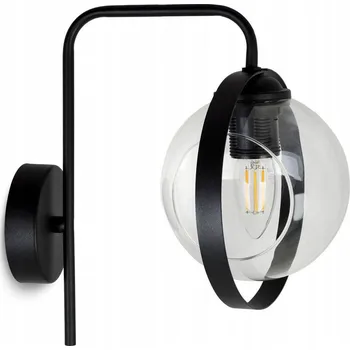 Nástěnné svítidlo Nástěnné svítidlo Ring 1, 1x transparentní skleněné stínítko, (výběr ze 3 barev uchycení)