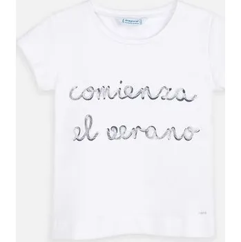 Dívčí tričko letní bílé triko Mayoral 3006-75 velikost 116