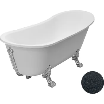 Vana Besco Akrylátová volně stojící vana Olaya Glam G 160x68 s přepadem Typ a barva výpustě: bez odpadového sifonu, Barva podpěrných nožek: Chrom