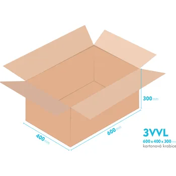 Obalový materiál Kartonové krabice 3VVL - 600x400x300mm - vnitřní 595x395x290mm
