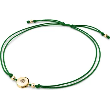 Šperk Dámský náramek přírodní diamant 0.055 ct šňůrkový kabbalah s Champagne 10911-NRS-ZEL-ZL-Champ délka 21 cm