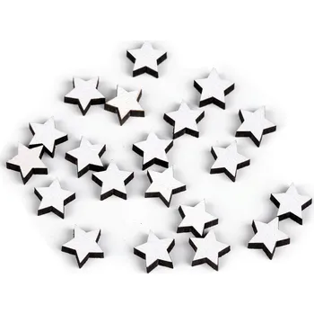 Vánoční dekorace Dřevěná hvězda mini k nalepení Ø10 mm Barva: bílá - přírodní