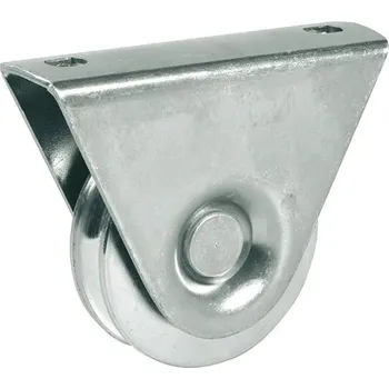 příslušenství k bráně IBFM Kladka 385P - jednoložisková kladka s kulatou drážkou 16mm, průměr 50, 80 a 100 mm, držák pro našroubování na spodní jekl rámu brány Velikost: 80