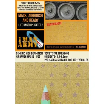Plastikový model 1ManArmy 1/35 SOVIET Red Stars Full 8 heights Airbrush mask
