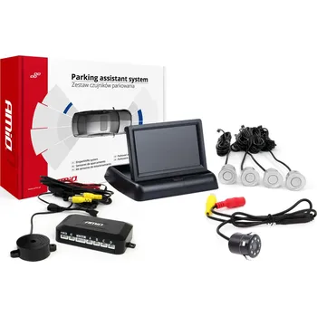 Parkovací asistent Parkovací asistent TFT02 4,3" s kamerou HD-308-LED 4 senzory stříbrné, , ,