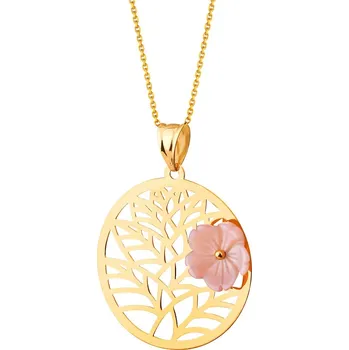 Přívěsek Zlatý přívěsek s perletí - květ - AP536-5489