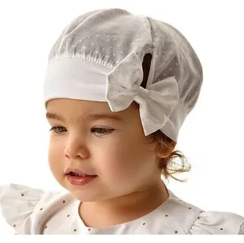 Kojenecká čepice kojenecká bílá letní čepička s mašlí Marika Emily velikost 46