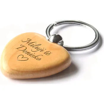 Gravírování Dřevěný přívěsek na klíče mix tvarů