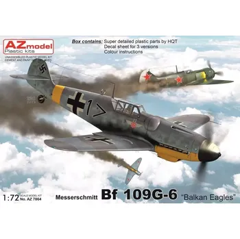 Plastikový model AZ model 1/72 Messers. Bf 109G-6 Balkan Eagles (3x camo)