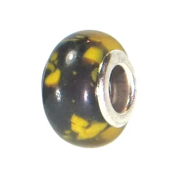 Korálek Korálek skleněný STORM černožlutý TOPBEADS