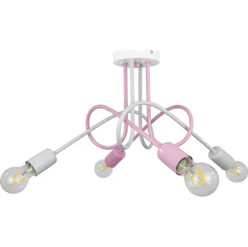 Light for home - Závěsné svítidlo 1001/4MP2 MONDO, 4xE27/60W, šedá, růžová, 4xE27/60W, E27, šedá, růžová