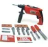 Dětská dílna Rappa 216730 Sada nářadí s funkční vrtačkou na baterie červená
