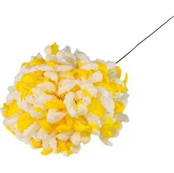 Chryzantéma vosková 14 cm 24 ks, žlutá/bílá