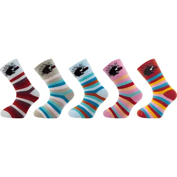 Dětské ponožky NOVIA | V017 balení 5 párů ježek Velikost: 14-15 ( 21-23 )