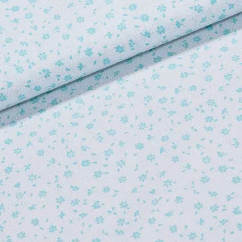 Bavlněné plátno Valerie VA003/05 tyrkysové květinky, š.160cm (látka v metráži)