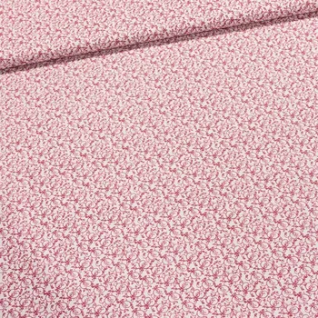 Bavlněné plátno 15914 BORDEAUX INDO červené popínavé lístky na bílé, š.140cm (látka v metráži)