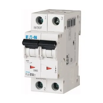 Jistič Jistič dvoupolový EATON 286572 PL6-C50/2 PL6, char C, 2-pólový, Icn=6kA, In=50A