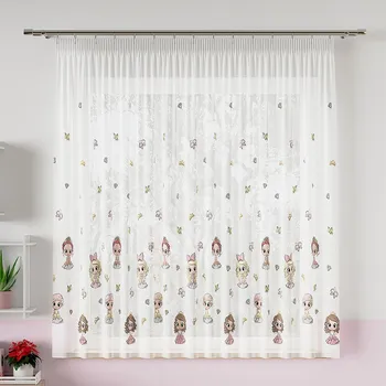Záclona Voálová záclona dětská PRINCEZNIČKY, s olůvkem, barevná, výška 160cm ( v metráži)