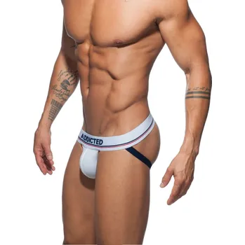 Pánské erotické prádlo Jocksy Addicted AD710 Sport 09 Jock bílé M, pánské jocksy s push-up efektem