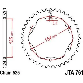 Řetězová sada pro motocykl Jt sprockets JTA 761-38 Ducati