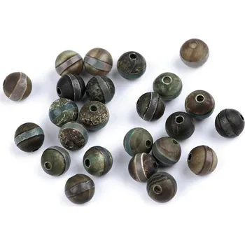 Korálek Minerální korálky Tibetský achát pruhovaný Ø8 mm 1 tibetský achát pruhovaný