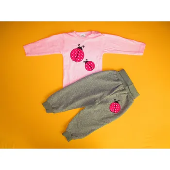 Kojenecká souprava Arex, ČR Kojenecká souprava body + rostoucí tepláčky s aplikací Barva: růžová + šedá, Velikost: 80