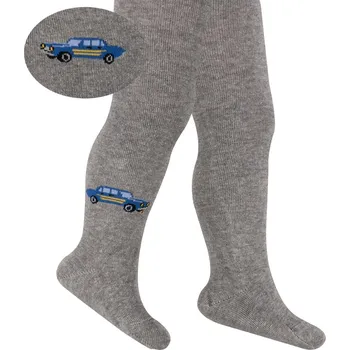 Chlapecké vzorované punčocháče WOLA AUTO šedé Velikost: 62-74