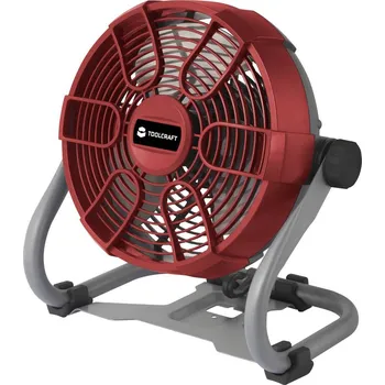 PC ventilátor TOOLCRAFT TAWB-200 Akumulátorový ventilátor 26 W (Ø x v) 275 mm x 350 mm červená, šedá, černá stavová LED, možné napájen