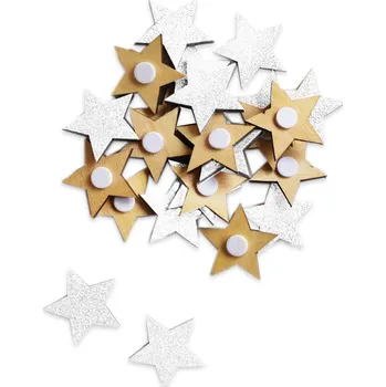 Vánoční dekorace Hvězdy přízdoba dřevo 24cm/3cm bílá