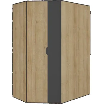 Dětská skříň Nábytek PEGAS s.r.o. Šatní skříň NANO - NA1 L/P, grafit+dub rivera