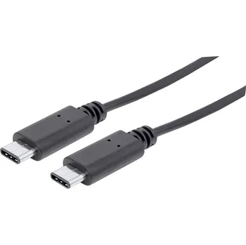 Mobilní telefon Manhattan USB kabel USB 3.2 Gen1 (USB 3.0 / USB 3.1 Gen1) USB-C ® zástrčka, USB-C ® zástrčka 1.00 m černá UL certifikace
