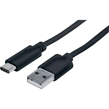 Mobilní telefon Manhattan USB kabel USB 2.0 USB-C ® zástrčka, USB-A zástrčka 1.00 m černá UL certifikace 353298