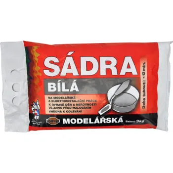 Stavební pojivo Sádra bílá, modelářská, 3 kg
