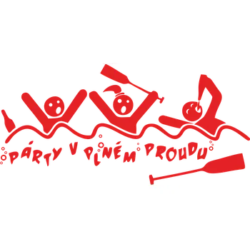 ON-DESIGN Potisk PÁRTY NA VODĚ Barva: červená, Velikost motivu: A5